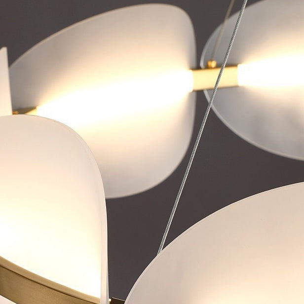 Lustre LED en fer acrylique rond minimaliste moderne pour chambre 