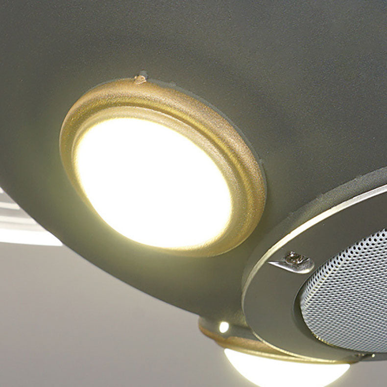 Lustre semi-encastré à LED pour chambre à coucher avec astronaute en résine acrylique métal contemporain créatif pour enfants et planète spatiale 