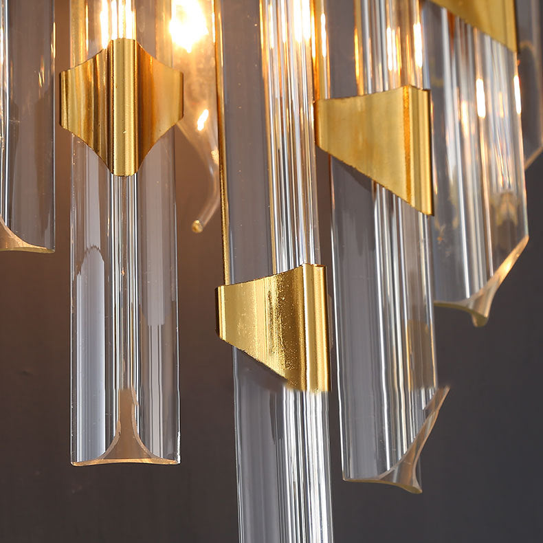 Zeitgenössische Luxus Streifen Hardware Kristall 2/4 Licht Wandleuchte Lampe für Wohnzimmer 