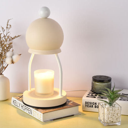 Lámpara de mesa de cera derretida de 1 luz con base de hardware de tapa redonda de hierro Art Deco moderno para dormitorio 