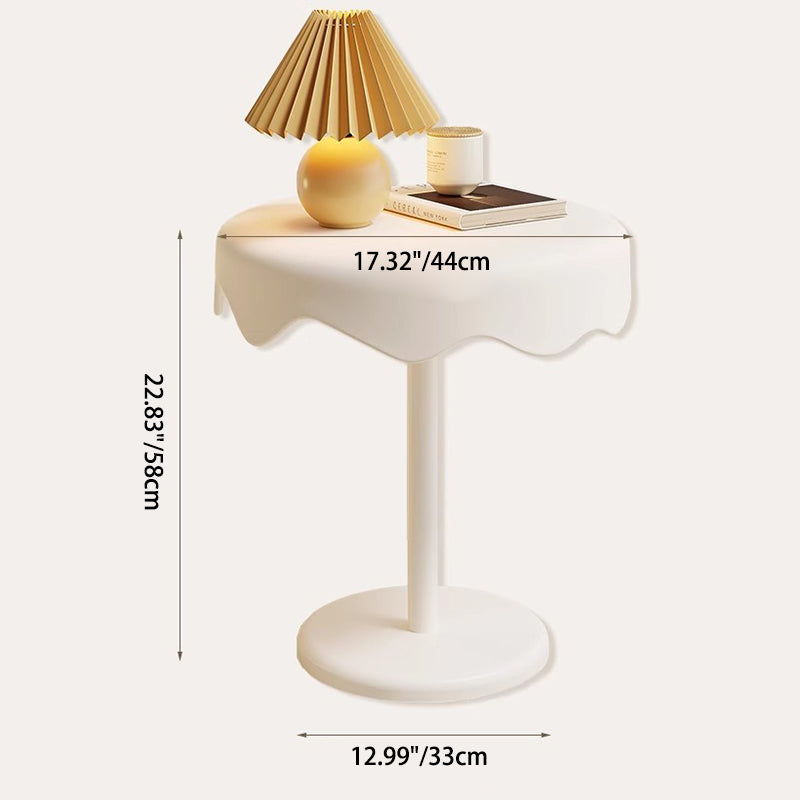 Mesa auxiliar contemporánea creativa redonda con forma de helado de PP plástico y acero al carbono para sala de estar 