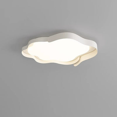 Plafonnier LED en forme de vague en fer PE de simplicité moderne pour salon 