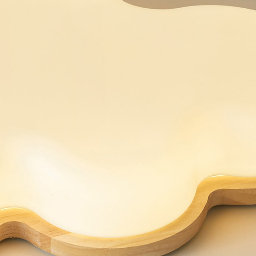 Moderne unbedeutende Wolken-hölzerne Acryl-LED-Unterputz-Deckenleuchte für Schlafzimmer 