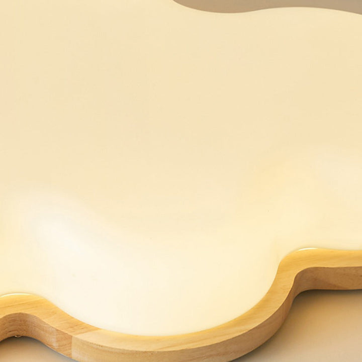Moderne unbedeutende Wolken-hölzerne Acryl-LED-Unterputz-Deckenleuchte für Schlafzimmer 