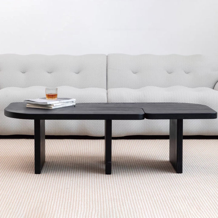 Contemporary Nordic Square Shaped Combination Pine Wood Ash Wood Coffee Table For Living Room