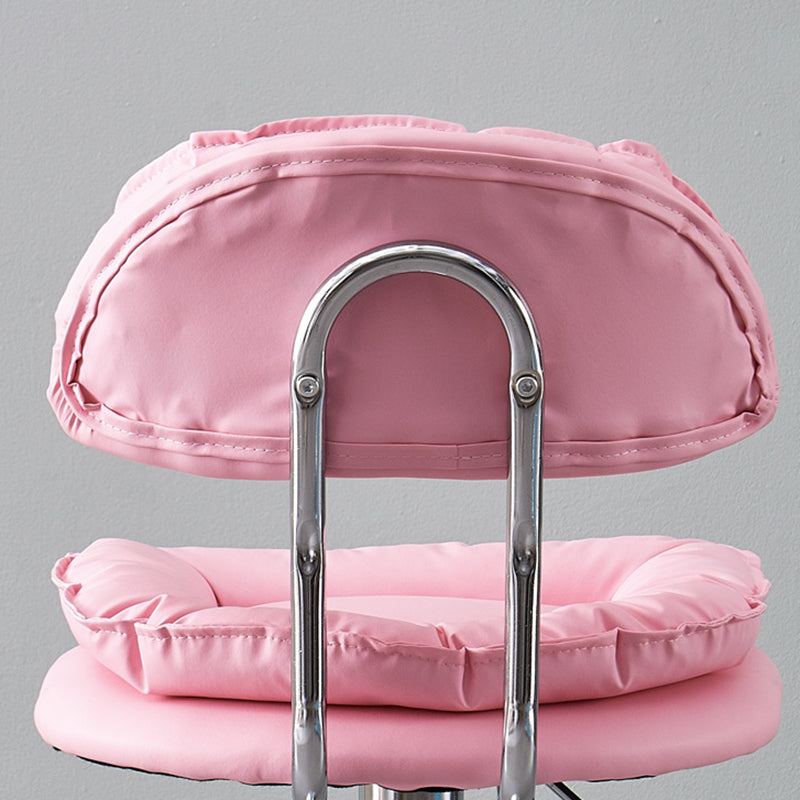Moderner minimalistischer quadratischer Kissenleder-Metall-Barhocker mit Rückenlehne, höhenverstellbar für Esszimmer 