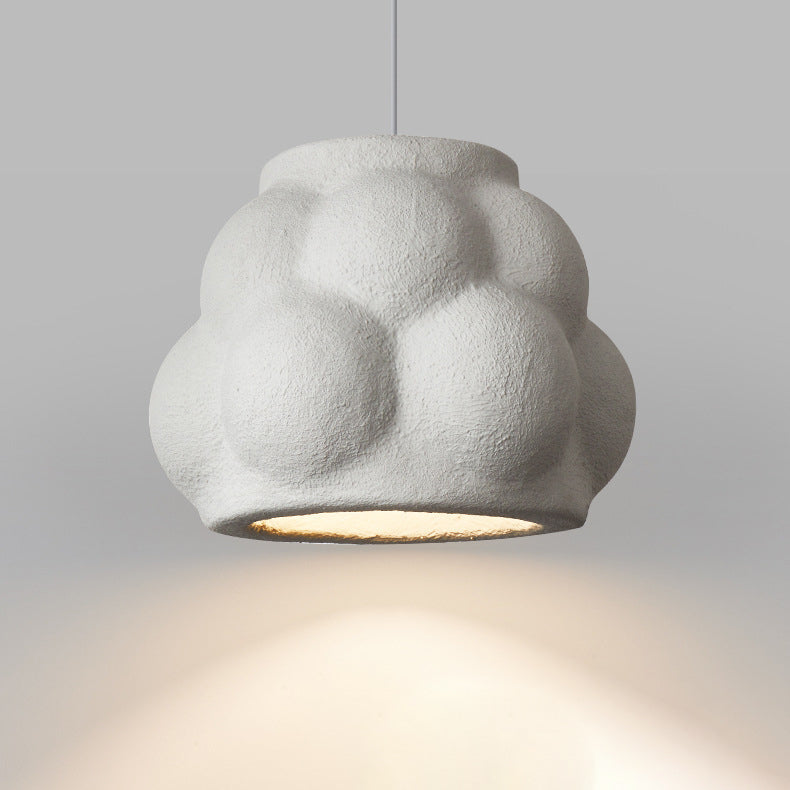 Traditionelle japanische Wabi-Sabi-Imitation Zement Textur Bubble Shade 1-Licht Pendelleuchte für Wohnzimmer 