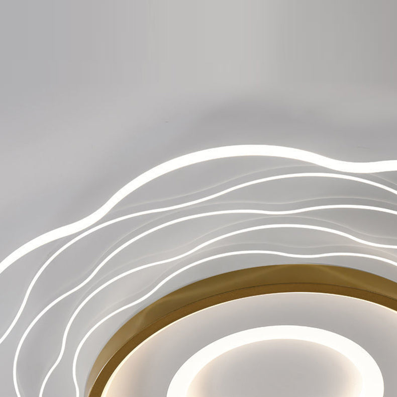 Plafonnier LED en aluminium acrylique minimaliste moderne avec motif floral pour salon 