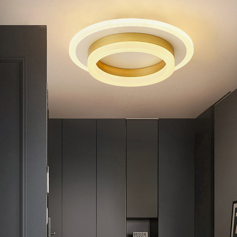 Luz de techo LED de montaje empotrado con pantalla cuadrada redonda geométrica acrílica de simplicidad moderna para sala de estar 