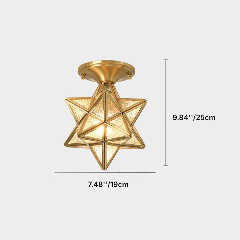 Moderne 1-Licht Stern Pentagramm geformte Semi-Flush Deckenleuchte 
