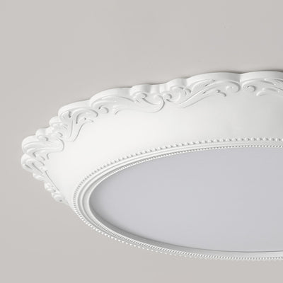 Lumière de plafond LED encastrée acrylique à bord rond gravé PU minimaliste moderne pour salon 