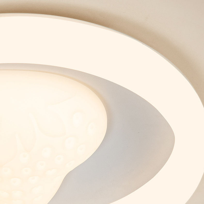 Plafonnier LED rond minimaliste moderne en fer et acrylique avec fraise pour chambre à coucher 