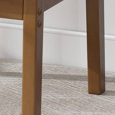 Silla moderna minimalista cuadrada tapizada en tela de algodón y lino con madera maciza para sala de estar 