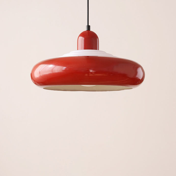Contemporary Scandinavian Round Iron PVC 1-Light Pendant Light For Dining Room