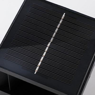 Applique murale LED en aluminium à rayures carrées solaires modernes et minimalistes pour jardin 