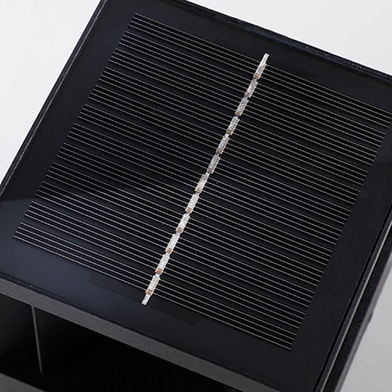 Applique murale LED en aluminium à rayures carrées solaires modernes et minimalistes pour jardin 