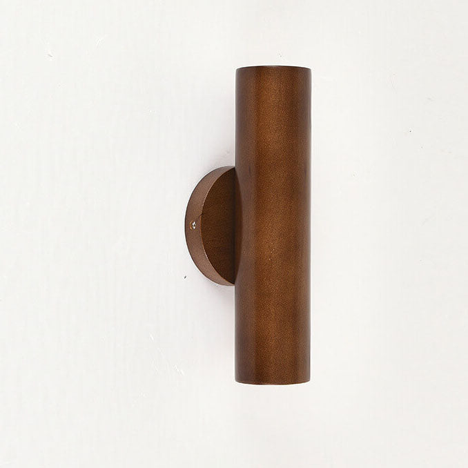 Applique murale LED à double tête en bois massif simple et moderne 