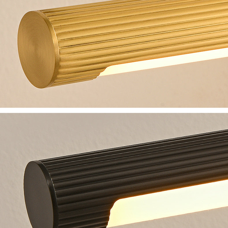 Moderne Mid-Century Linear All Copper LED Wandleuchte Lampe für Schlafzimmer 