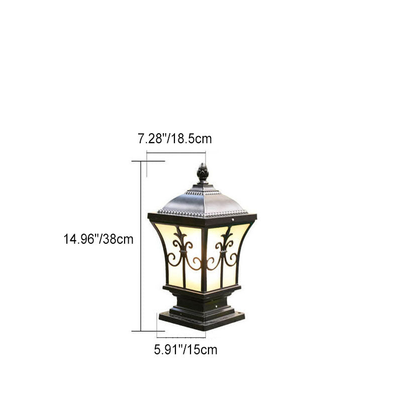 Modern Vintage Waterproof Patio Solar Outdoor Column Head Light