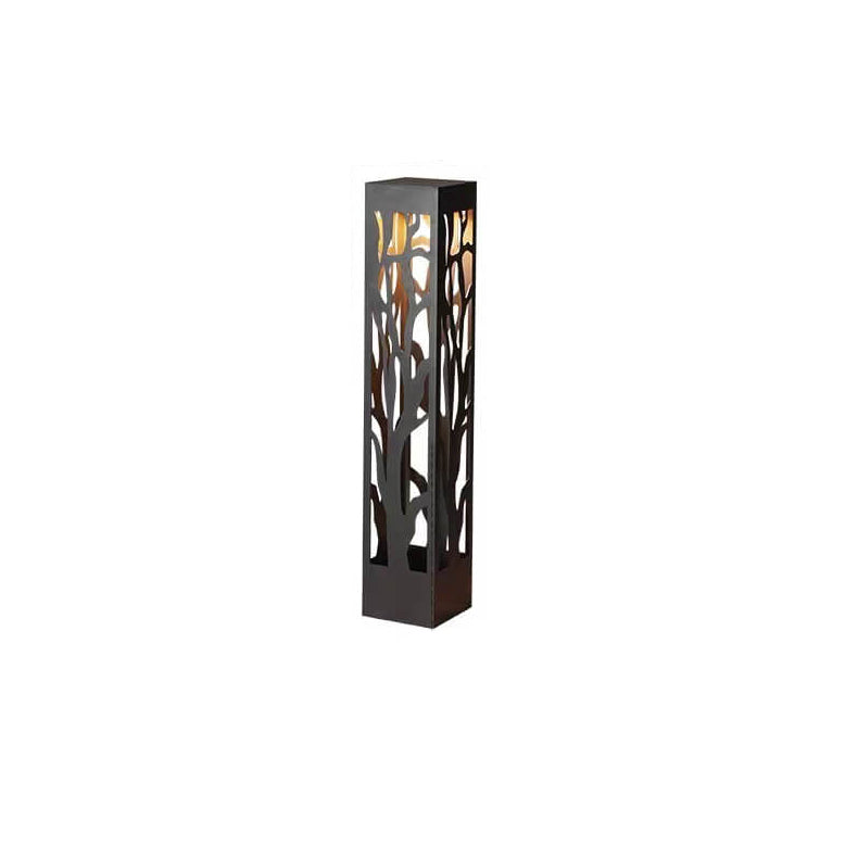 Modern Minimalist Stainless Steel Hollow Square Column LED Lawn Garden Landscape Light For Outdoor