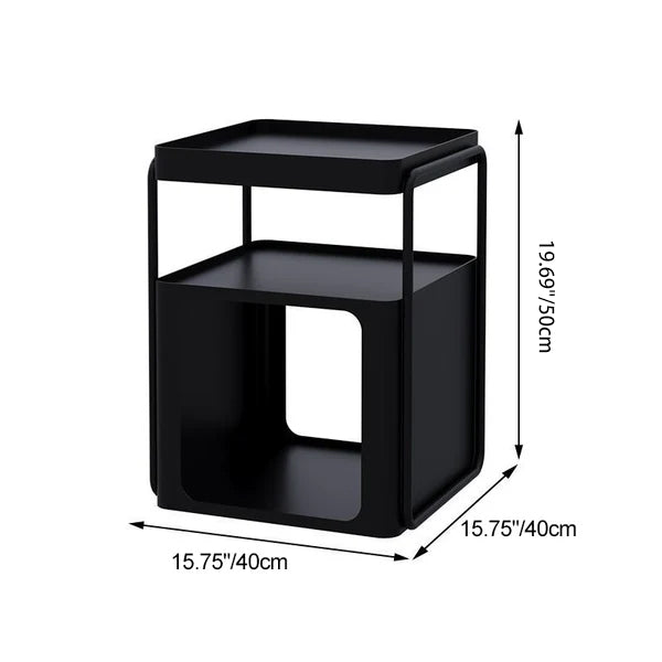 Contemporary Creative Removable Rectangular Iron End Table 3-Tier For Living Room