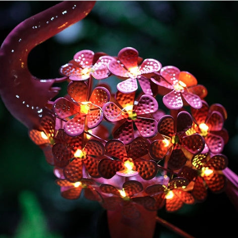 Zeitgenössische kreative wasserdichte Solar Flamingo Eisen LED Outdoor Landschaft Licht für Garten 