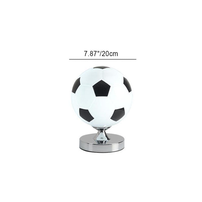 Zeitgenössische kreative Eisenglas Fußball Schatten 1-Licht Tischlampe für Schlafzimmer 