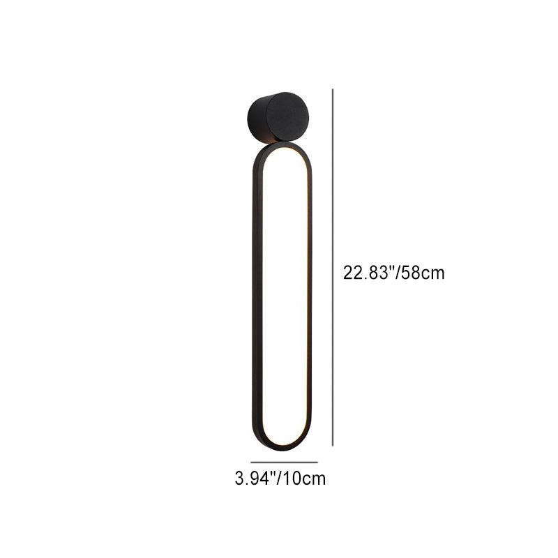 Moderne minimalistische runde lange Acryl Eisen LED Wandleuchte Lampe für Wohnzimmer 