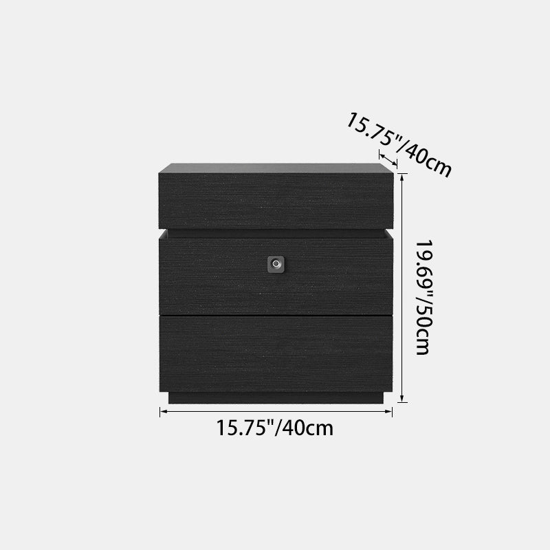 Contemporary Luxury Rectangular Plywood Eucalyptus Wood Nightstand 3-Drawer For Bedroom