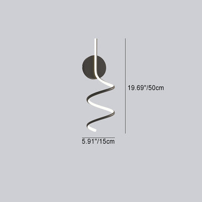 Lámpara Aplique de Pared LED de Hierro y Aluminio en Espiral Minimalista Moderna para Dormitorio 
