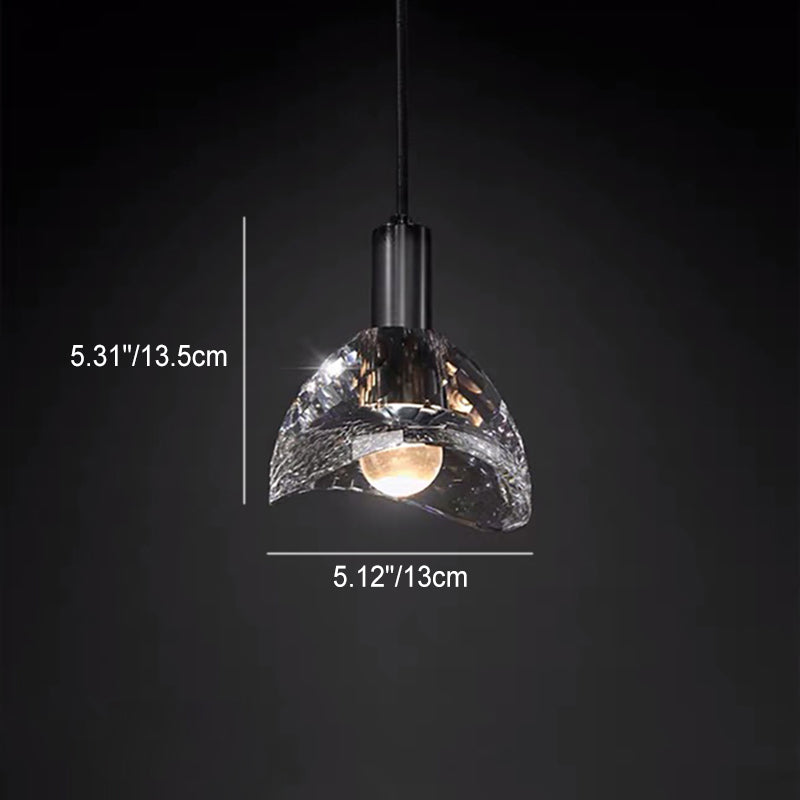 Lustre contemporain de luxe éblouissant en cristal et laiton à 1 lumière pour salon 