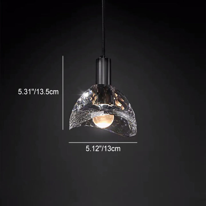 Lustre contemporain de luxe éblouissant en cristal et laiton à 1 lumière pour salon 