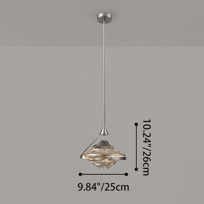 Contemporary Luxury Irregular Cloud Wave-Shaped Iron Glass LED Pendant Light For Bedroom