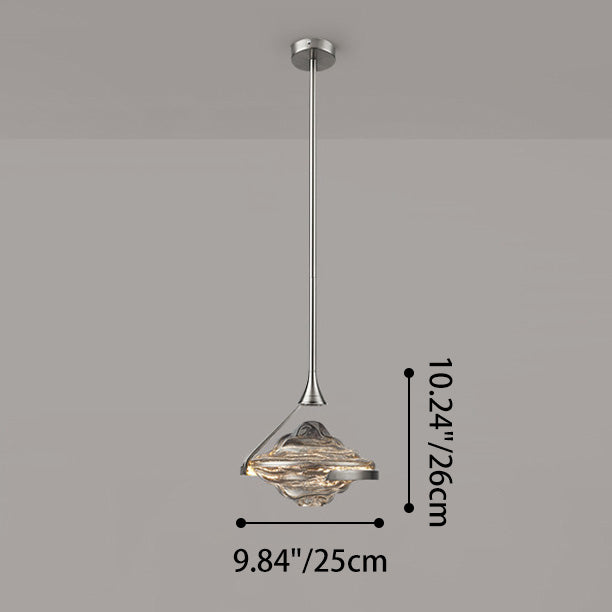 Contemporary Luxury Irregular Cloud Wave-Shaped Iron Glass LED Pendant Light For Bedroom