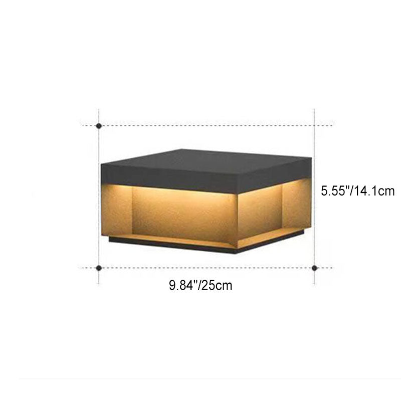 Moderne minimalistische einfache Edelstahl-Glas-Würfel-LED-Solar-Außenlandschaftsleuchte für die Außenpatio 