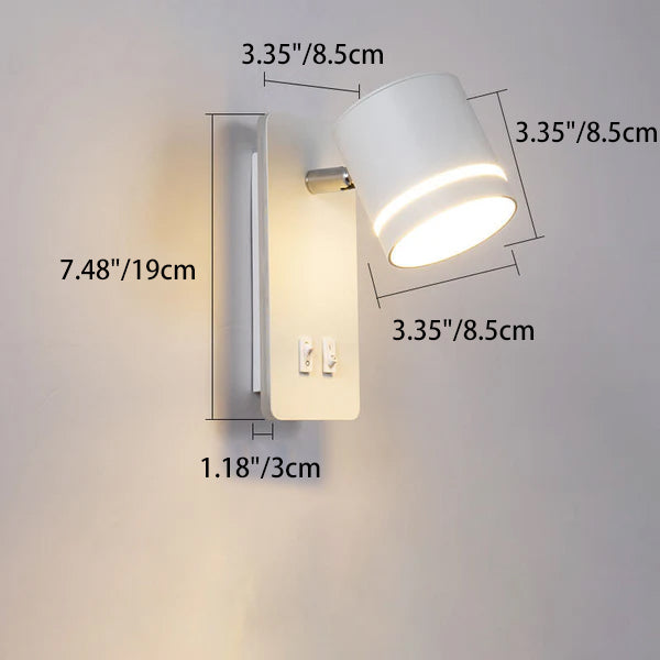 Moderner nordischer quadratischer Spot aus Eisen, drehbare LED-Lese-Wandleuchte für Wohnzimmer &amp; Schlafzimmer 