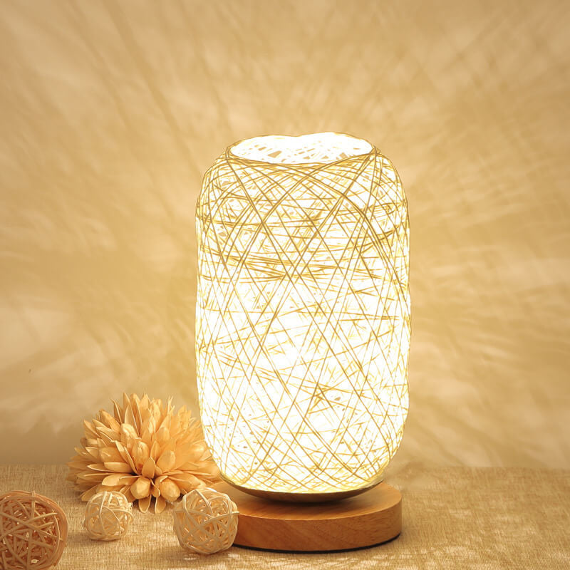 Creative Twine Rattan Ball LED Dimmable Decorative Night Light Table Lamp