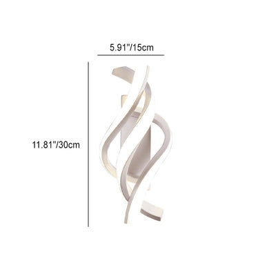 Moderne kreative Aluminium Spirale Streifen Design LED Wandleuchte Lampe für Wohnzimmer 