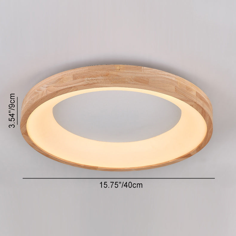 Luz de techo empotrada LED de roble acrílico anillo minimalista moderno para sala de estar 