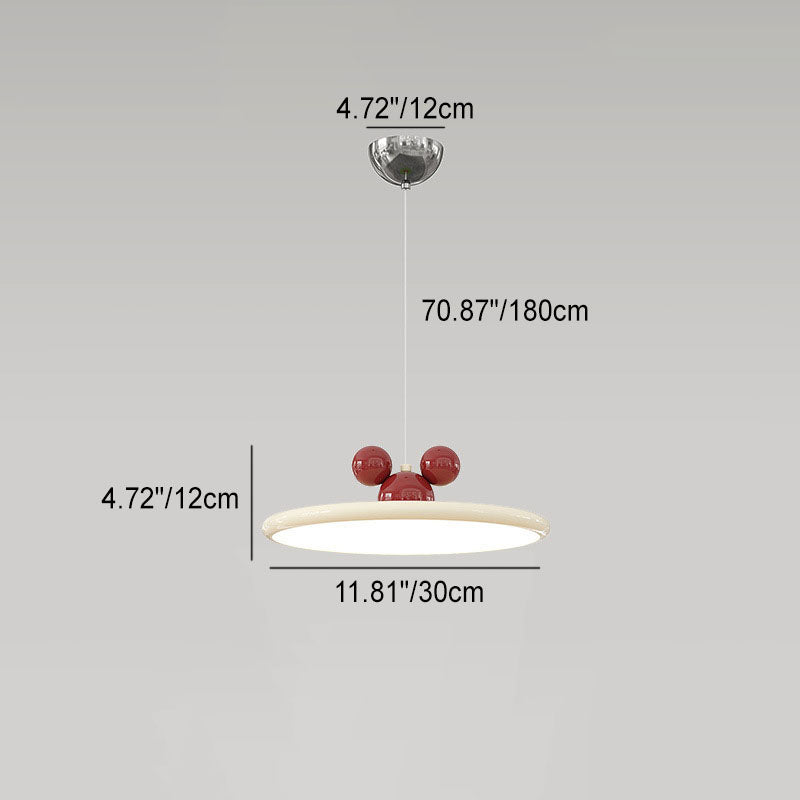 Modern Minimalist Disc Flying Saucer Hardware Aluminum LED Pendant Light For Living Room