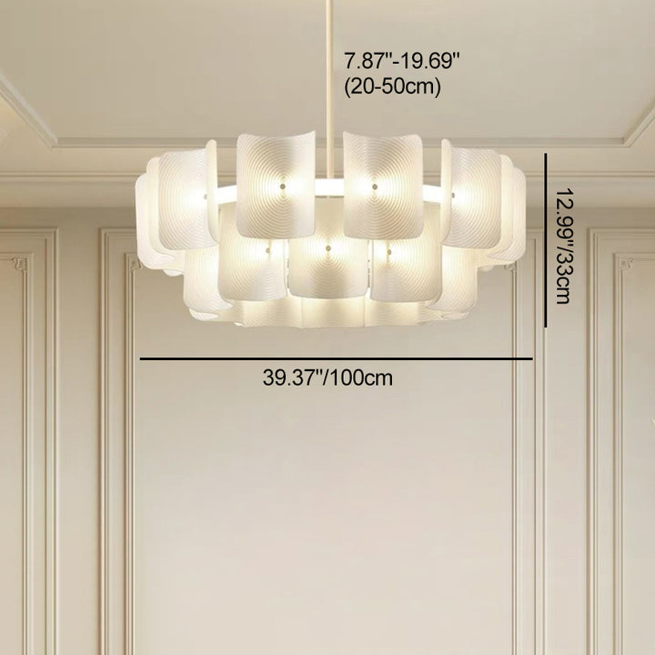 Traditionelle japanische Kuppel Aluminium Acryl LED-Kronleuchter für das Wohnzimmer 