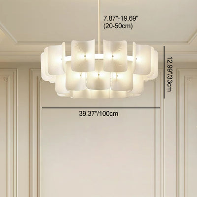 Lustres LED en acrylique et aluminium japonais traditionnels pour le salon 