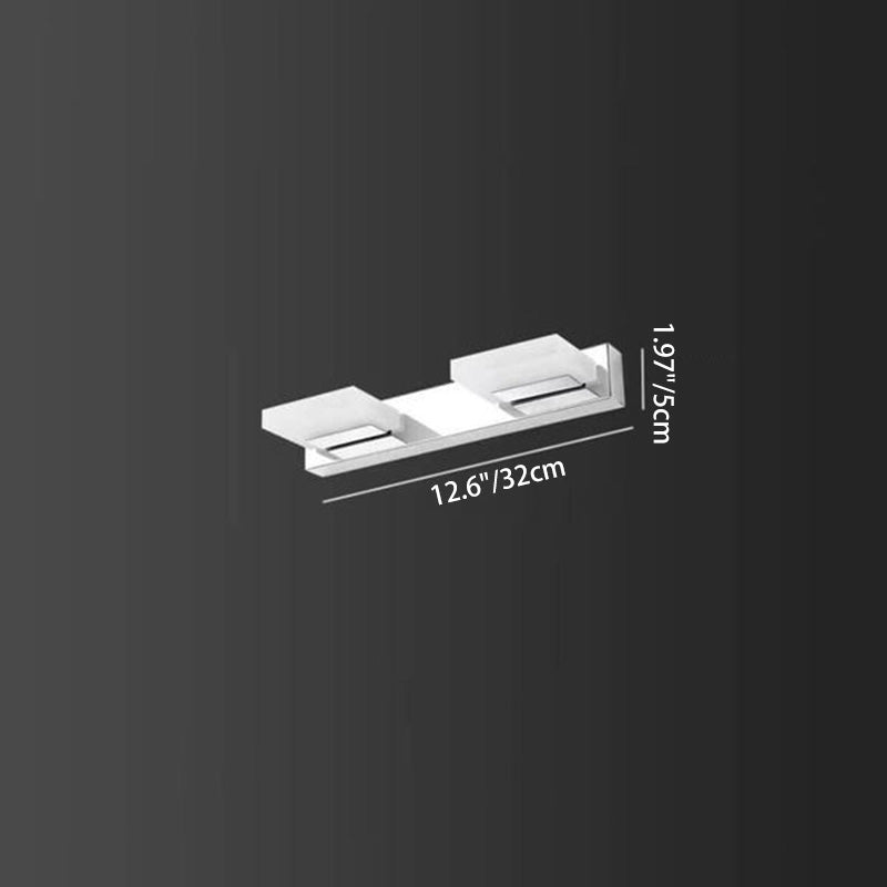 Lámpara de pared frontal de espejo de tocador de baño LED cuadrada de acero inoxidable acrílico simple nórdico 