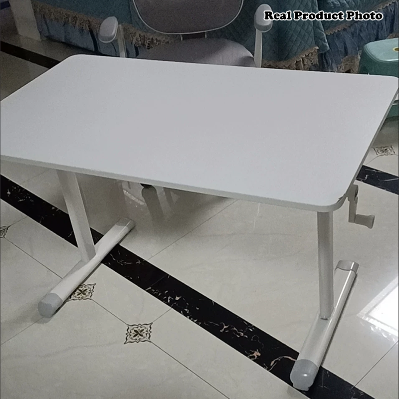 Escritorio infantil de estudio moderno y minimalista de madera de ingeniería y acero al carbono con forma rectangular de bordes redondeados y 1 nivel para dormitorio 