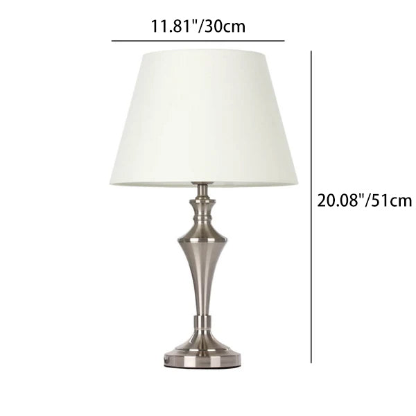 Nordischer minimalistischer beiger Stoff 1-Licht Tischlampe 