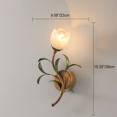 Modern Minimalist Art Glass Flower 1/2-Light Wall Sconce Lamp