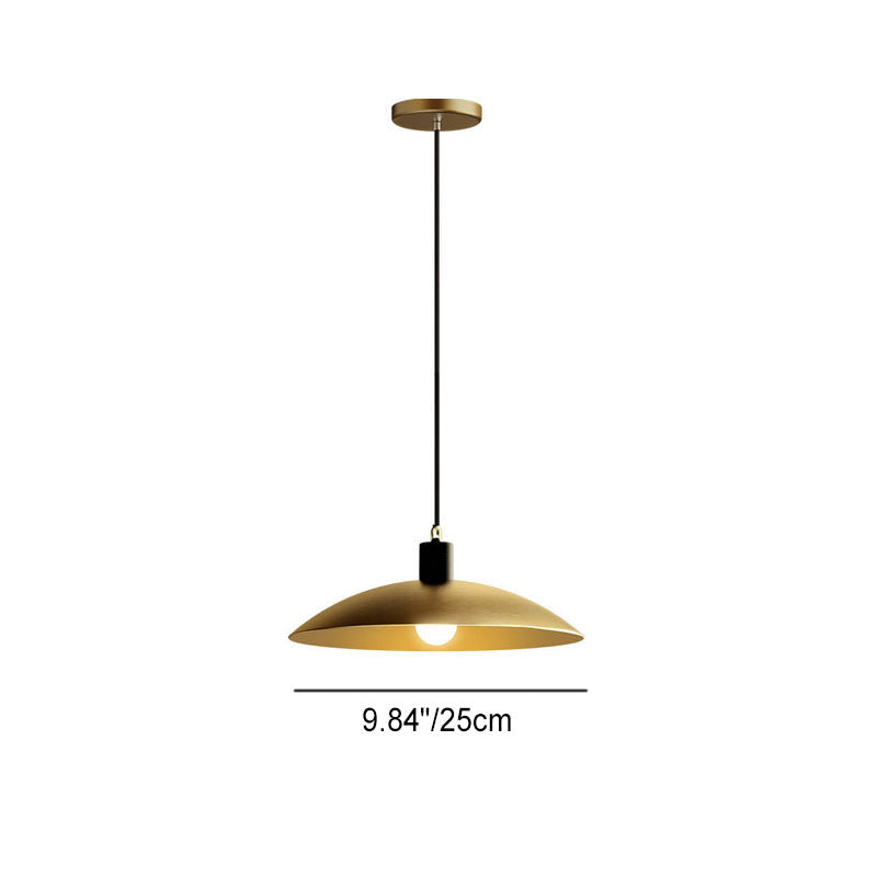 Nordischer minimalistischer Anhänger in Goldfarbe aus Kupfer mit 1 Licht 