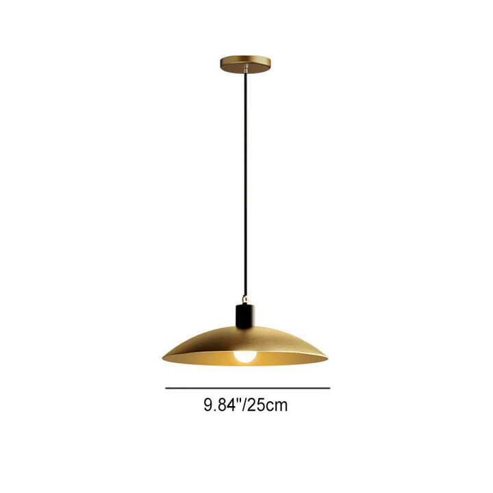 Nordischer minimalistischer Anhänger in Goldfarbe aus Kupfer mit 1 Licht 