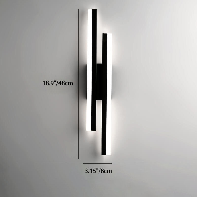 Moderne minimalistische Linien LED-Wandleuchte aus Eisen-Acryl 