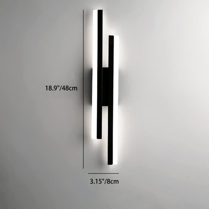 Moderne minimalistische Linien LED-Wandleuchte aus Eisen-Acryl 